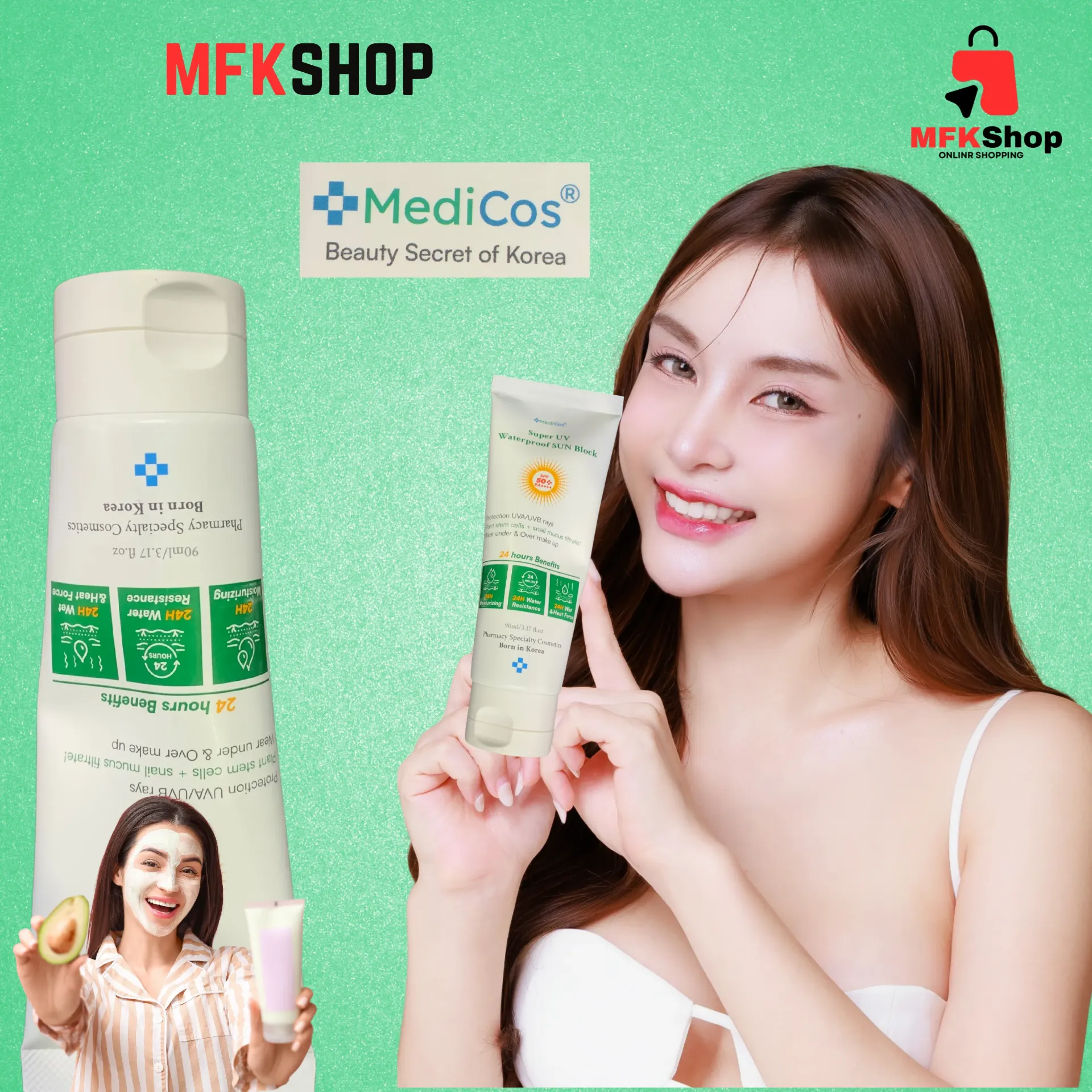 Medicos Super UV Waterproof Sun Block SPF 50 PA+++ 90ml